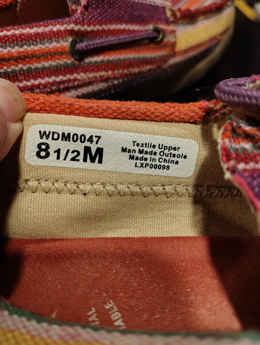 Twisted X Women's WDM0047 Purple Multi Serape Stripe Driving Mocs Boat Sz 8.5 - Picture 5 of 8